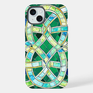 Mosaique de pierre en noeud celtique vert