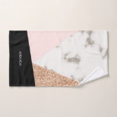Mosaïque de Rose de Parties scintillant de marbre (Serviette à main)