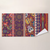 mosaïque de tissu traditionnel de style mexicain a (Serviette de bain)