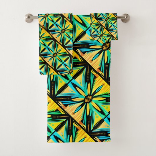 Mosaïque décorative bleu jaune (En situation)