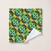 Mosaïque décorative bleu jaune (Gant de toilette)
