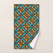 Mosaïque décorative bleu jaune orange (Serviette à main)