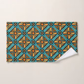 Mosaïque décorative bleu jaune orange (Serviette à main)