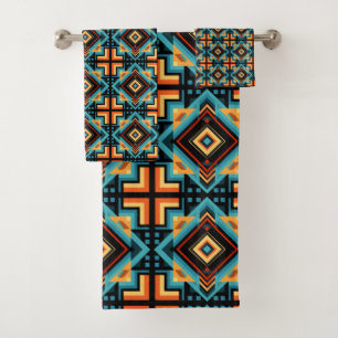 Mosaïque décorative bleu jaune orange