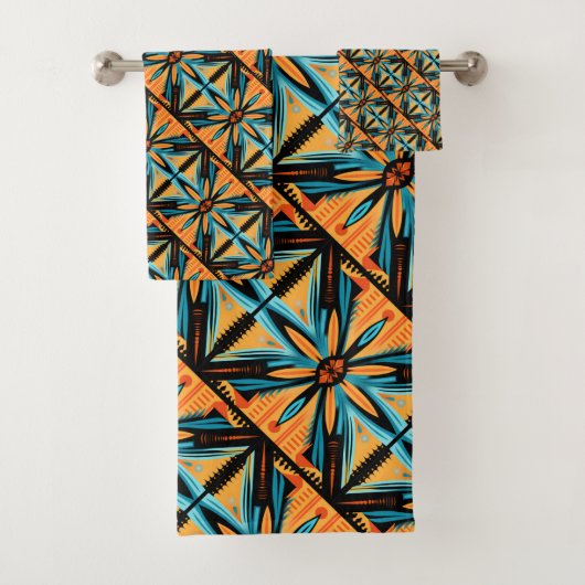 Mosaïque décorative bleu jaune orange (En situation)