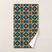 Mosaïque décorative bleue jaune orange (Serviette à main)
