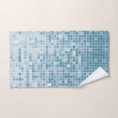 Mosaïque dégradée de pixels bleus (Serviette à main)