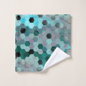 Mosaïque d'hexagones ou de cubes dans les nuances (Gant de toilette)