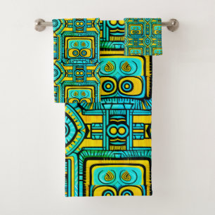 Mosaïque en miroir : Anamorphique vert jaune & ble