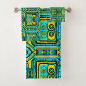 Mosaïque en miroir : Anamorphique vert jaune & ble (En situation)