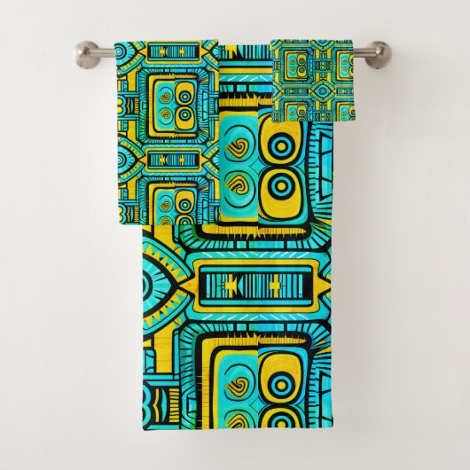 Mosaïque en miroir : Anamorphique vert jaune & ble (En situation)