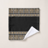 Mosaïque en mosaïque grecque Noir et or (Gant de toilette)