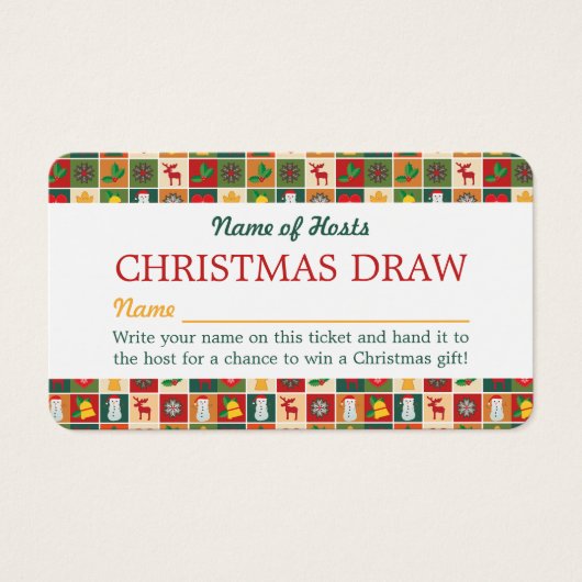 Mosaïque festive, raffle de Noël Billets (Devant)