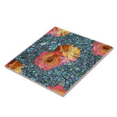 mosaïque fleurs céramique carreaux (Côté)