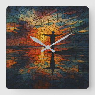 Mosaïque intemporelle : horloge murale surréaliste