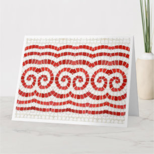 MOSAÏQUE IONIQUE ROUGE Carte de vœux géante / Hori