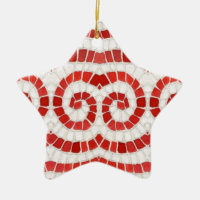 MOSAÏQUE IONIQUE ROUGE Ornement en céramique en fo