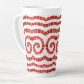 MOSAÏQUE IONIQUE ROUGE Tall Latte Mug (Angle gauche)