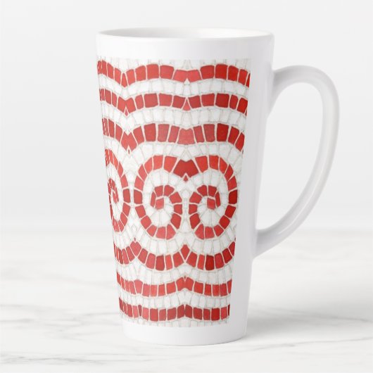 MOSAÏQUE IONIQUE ROUGE Tall Latte Mug (Droite)