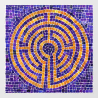 MOSAÏQUE LABYRINTHE Autocollant pour fenêtre 30x30