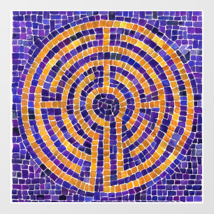 MOSAÏQUE LABYRINTHE Autocollant pour fenêtre 30x30