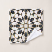 Mosaïque marocaine noire et Marbre blanc (Gant de toilette)