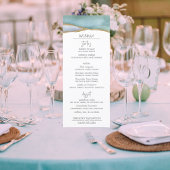 Mosaïque moderne menu mariage or accent or