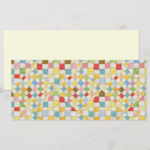 MOSAÏQUE PATCHWORK Carte plate 4x9 / Crème / Horiz