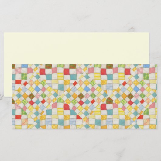 MOSAÏQUE PATCHWORK Carte plate 4x9 / Crème / Horiz (Devant / Derrière)