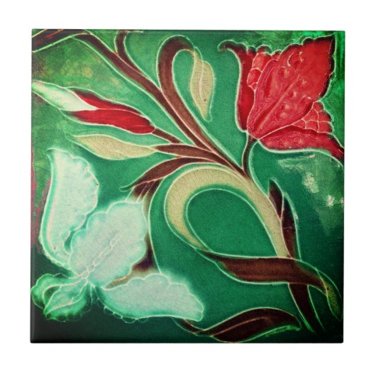 Mosaïque peinture antique de fleurs carreaux céram (Devant)