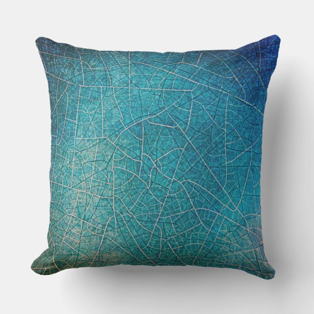 Mosaïque Turquoise bleu turquoise Abstrait Coussin (Recto)