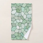 Mosaïque verte Pastel doux (Serviette à main)