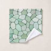 Mosaïque verte Pastel doux (Gant de toilette)