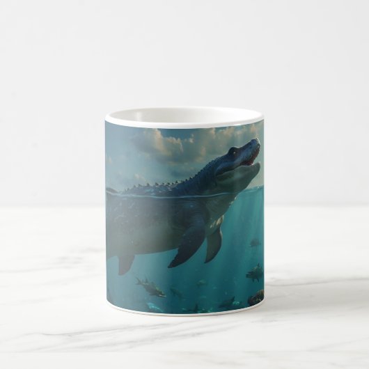 Mosasaur (Dinosaur Art) Mug (Centre)