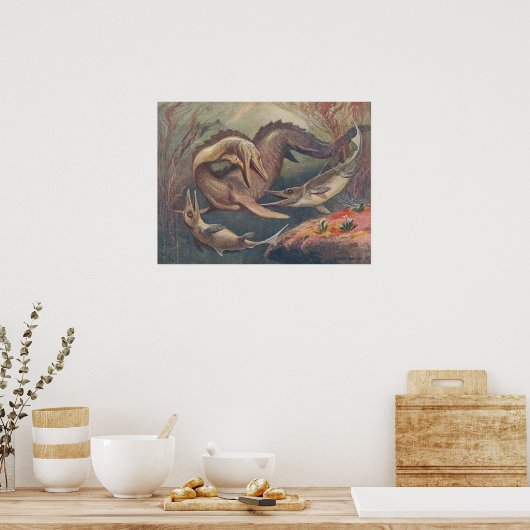 Mosasaurus Ichthyosaurus Antique Impression (Cuisine)