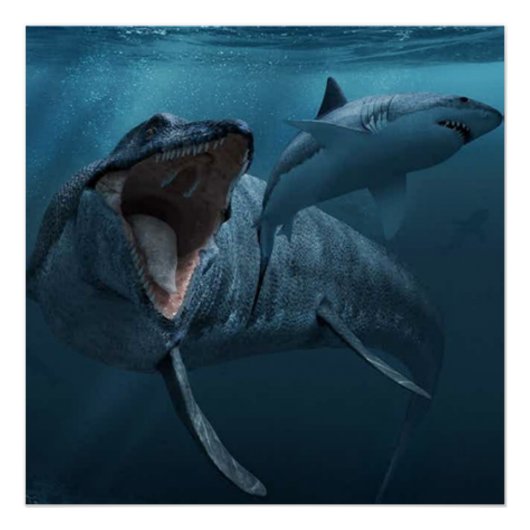 Mosasaurus jager poster perfect poster (Voorkant)