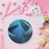 Mosasaurus versus megalodon papieren bordje (Feest)