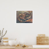  Mosasaurus vs. Ichthyosaurus Print (Keuken)