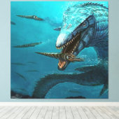 Mosasaurusjacht Canvas Afdruk (Insitu (Houten vloer))