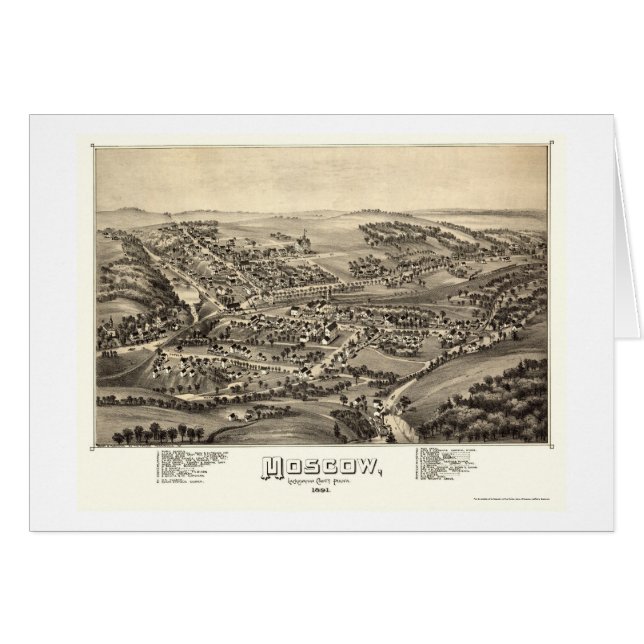 Moscou, carte panoramique de PA - 1891 (Devant horizontal)