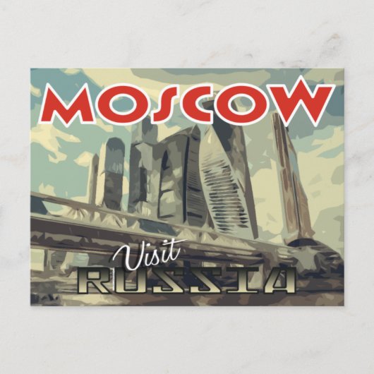 Moscou, carte postale de la série Visitez la Russi (Devant)