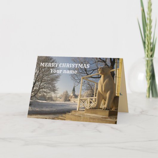 Moscou. Hiver. sculpture de lion Oies carte blanch (Devant)