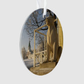 Moscou. Hiver. sculpture de lions (devant)