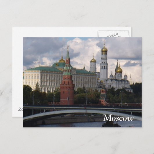 Moscou (Russie); Carte postale du Kremlin (Devant / Derrière)