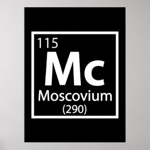 Moscovium - Russisch periodieke wetenschappelijke  Poster