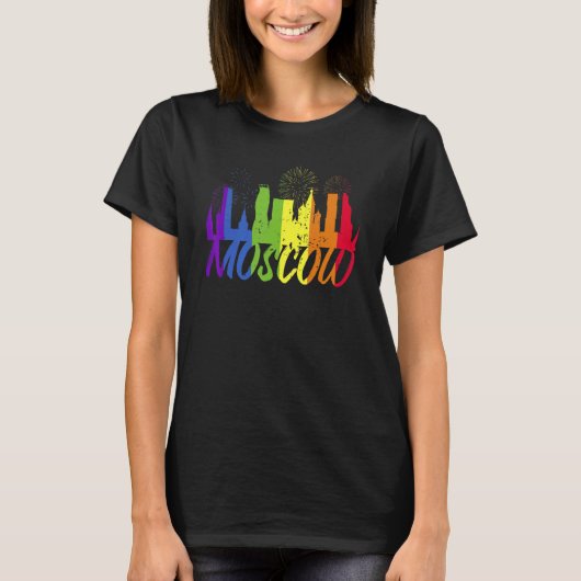 Moscow Pride Skyline  Pride Parade Moscow T-shirt (Voorkant)