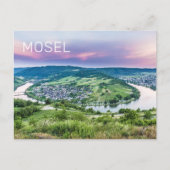 Moselle Loop Sunset Kroev Panorama Duitsland Feestdagenkaart (Voorkant)