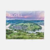 Moselle Loop Sunset Kroev Panorama Duitsland Fleece Deken (Voorkant (Horizontaal))