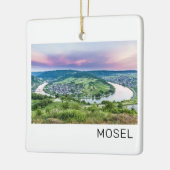 Moselle Loop Sunset Kroev Panorama Duitsland Keramisch Ornament (Links)
