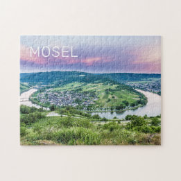 Moselle Loop Sunset Kroev Panorama Duitsland Legpuzzel